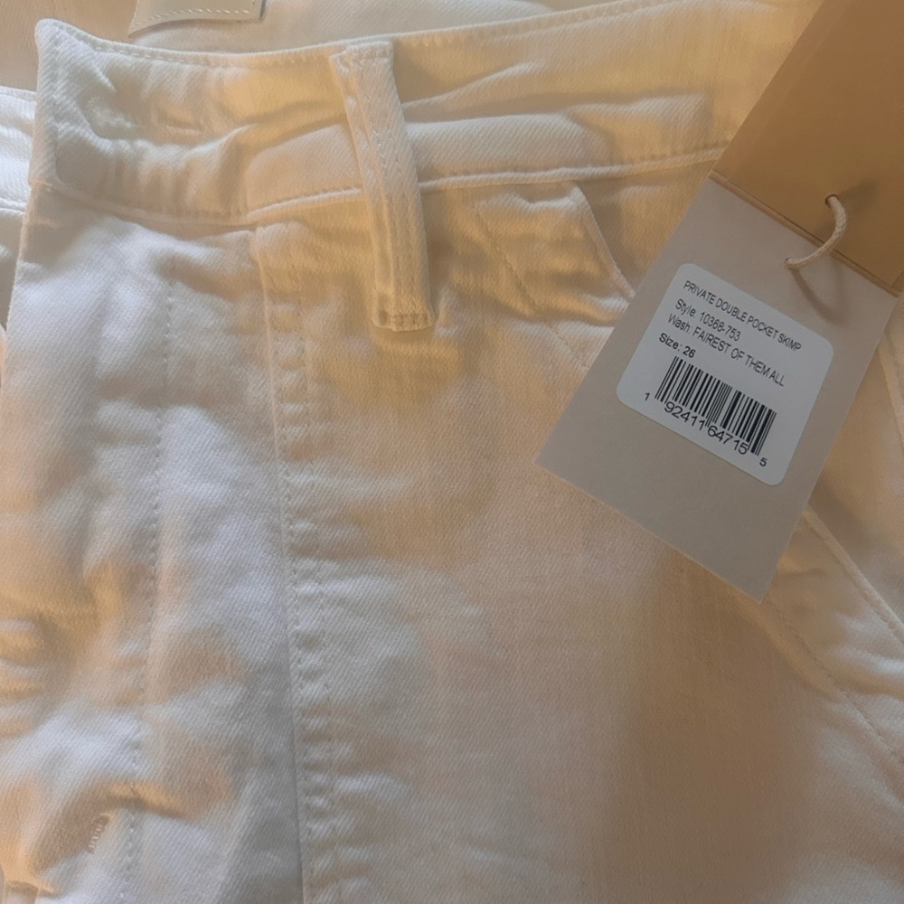MOTHER NWT White Cargo Straight Leg Jeans - Picture 2 of 5